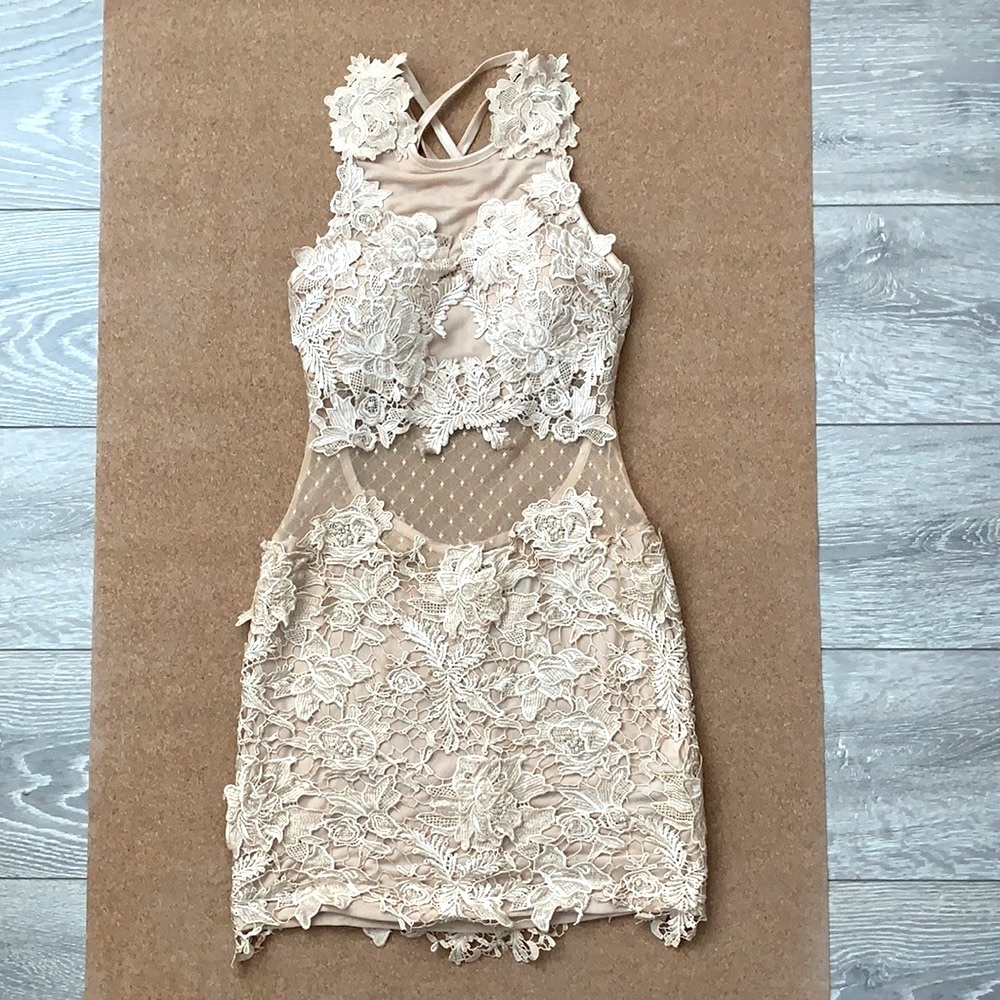 Like New! Blush Floral Dress - Backless